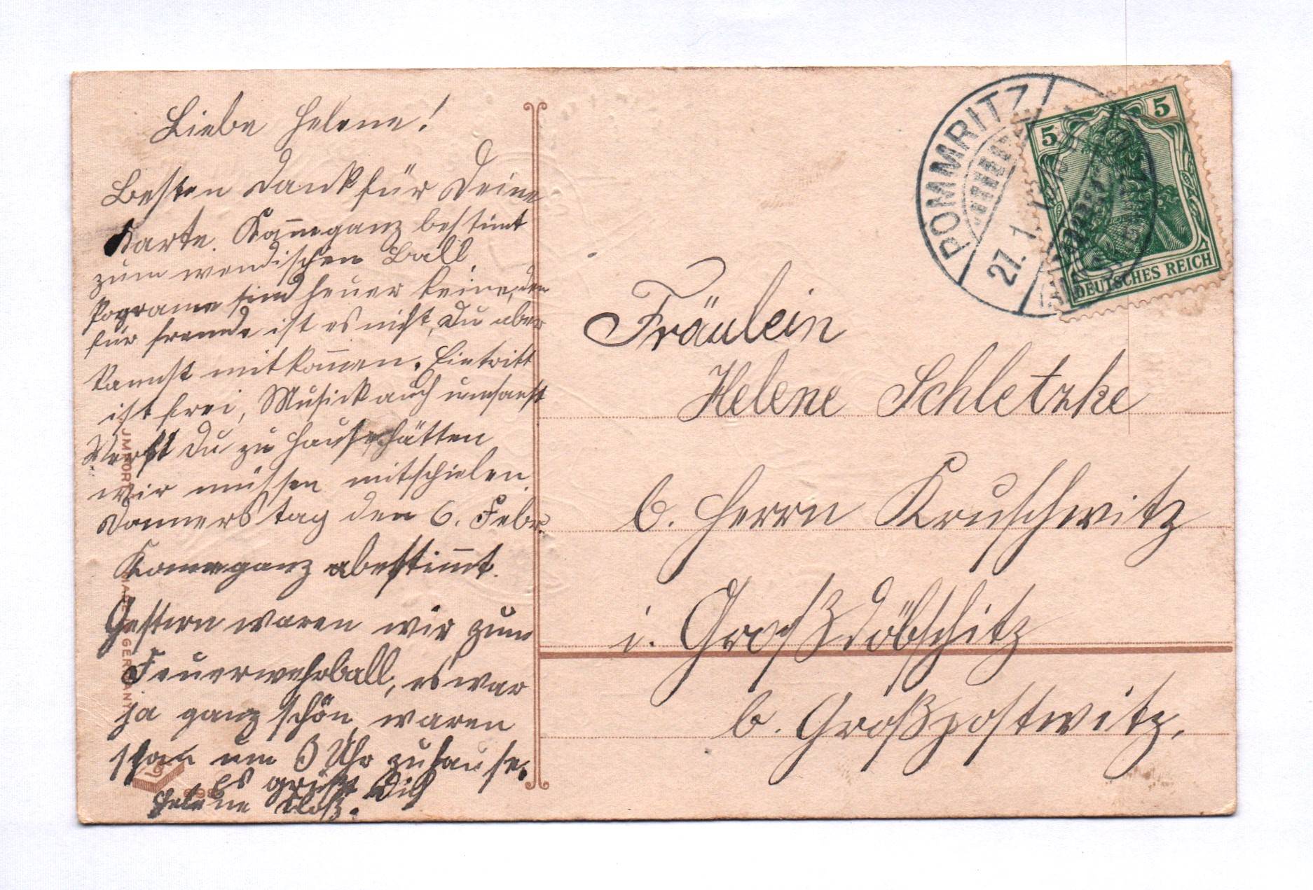 Litho Ak Frau mit Blumen und Tauben 1913 Oh Flieg empor goldgeprägt