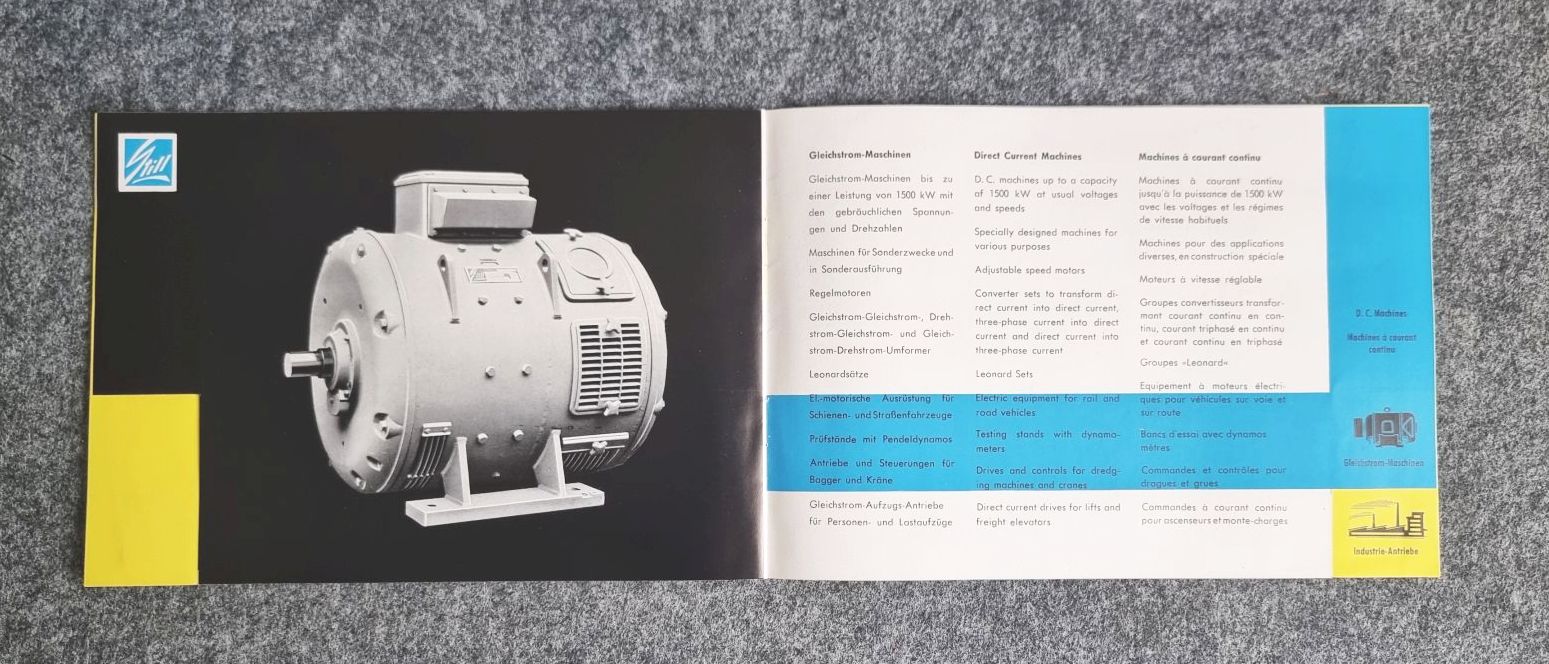 Fertigungsprogramm Maschinen Stromerzeuger Industrie alter Prospekt Fertigungsprogramm Maschinen Stromerzeuger Industrie alter Prospekt