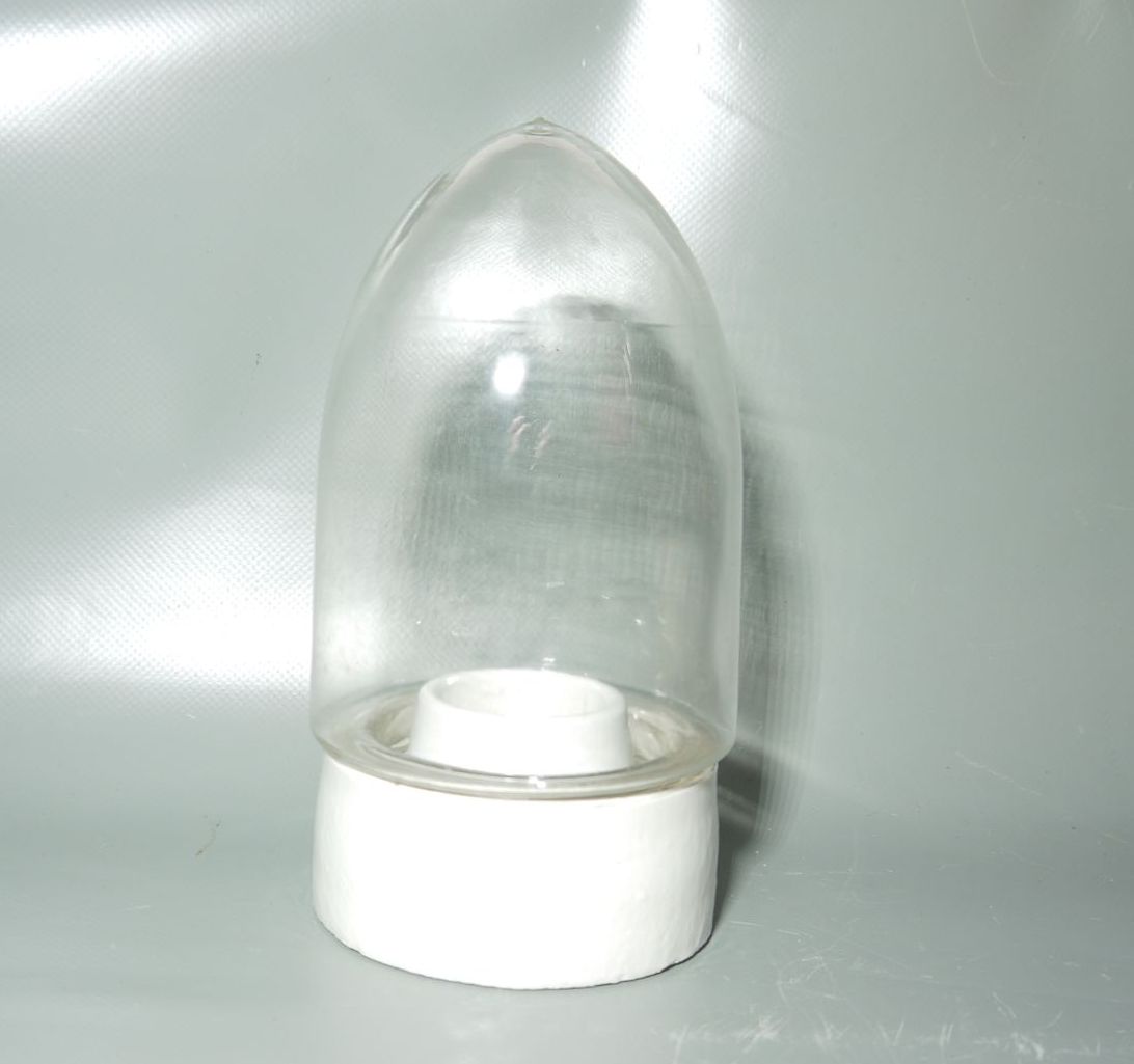 Design Leuchte Glas Industrie alte Glaskolbenlampe Porzellan Fassung