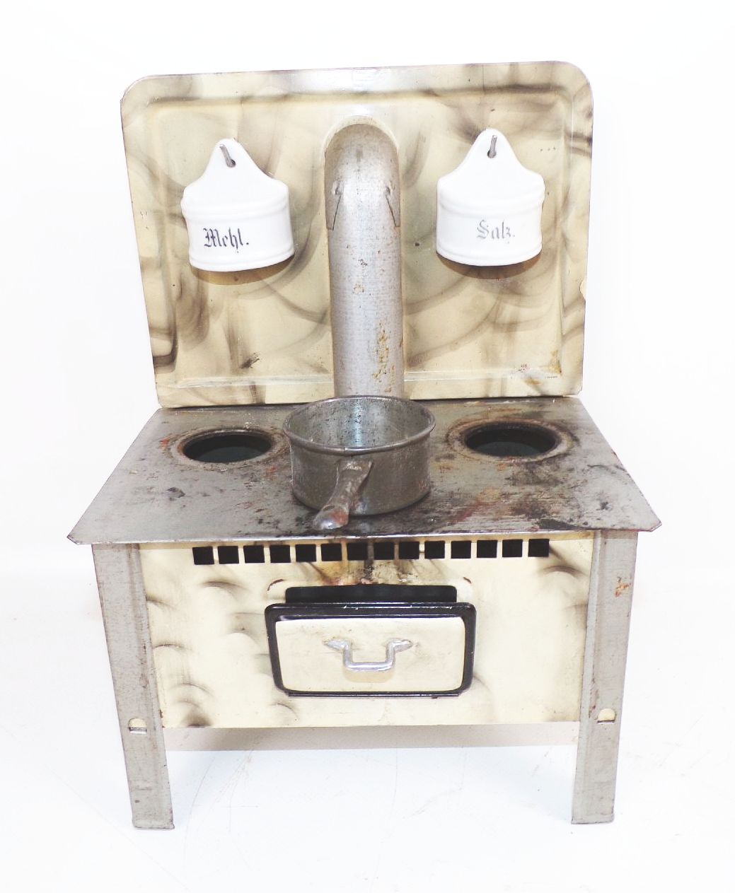 Konvolut Puppenküche Möbel Emaille Geschirr Puppenherd Porzellan 