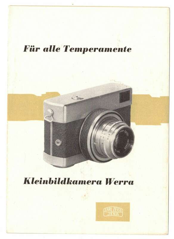 Prospekt Carl Zeiss Jena Werra Kleinbildkamera 1956 DDR