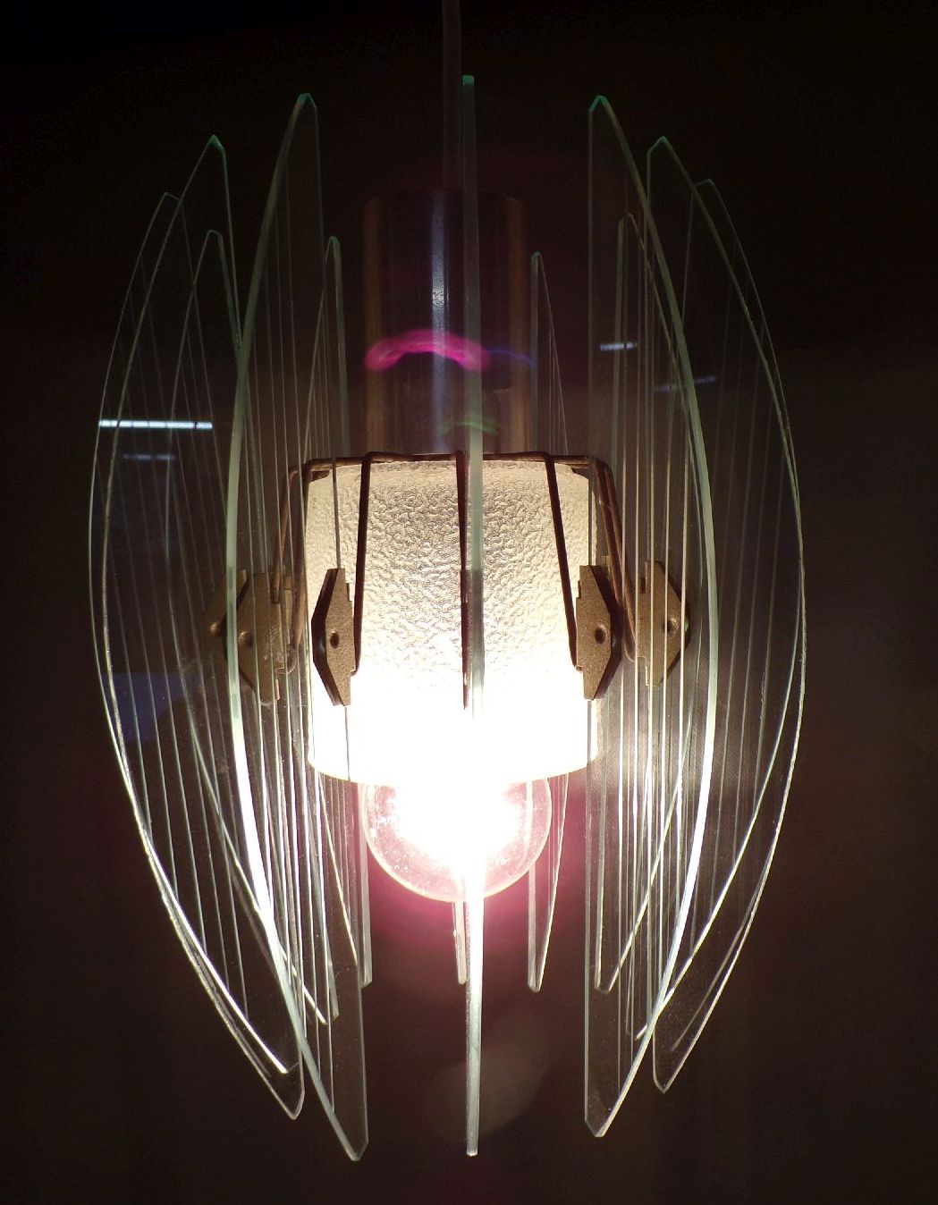 Vintage Deckenleuchte Erich Klemm E27 transparent 60er Jahre Design Lampe 