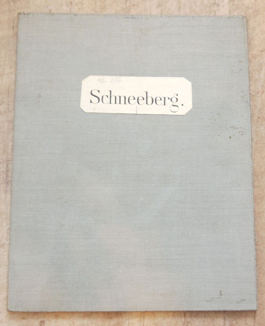 Alte Karte Schneeberg Sachsen Erzgebirge 1916 DR Leinen Landkarte