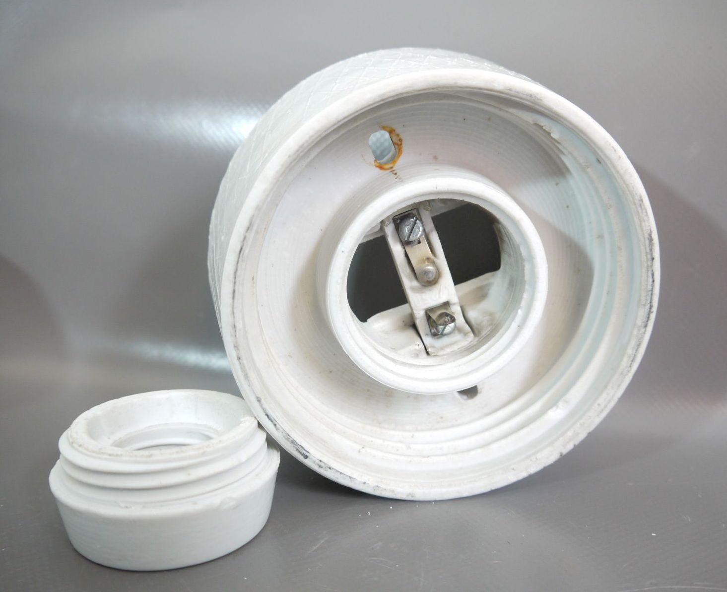 Kellerlampe Flur Badlampe E27 Glas Vintage Deckenlampe rund