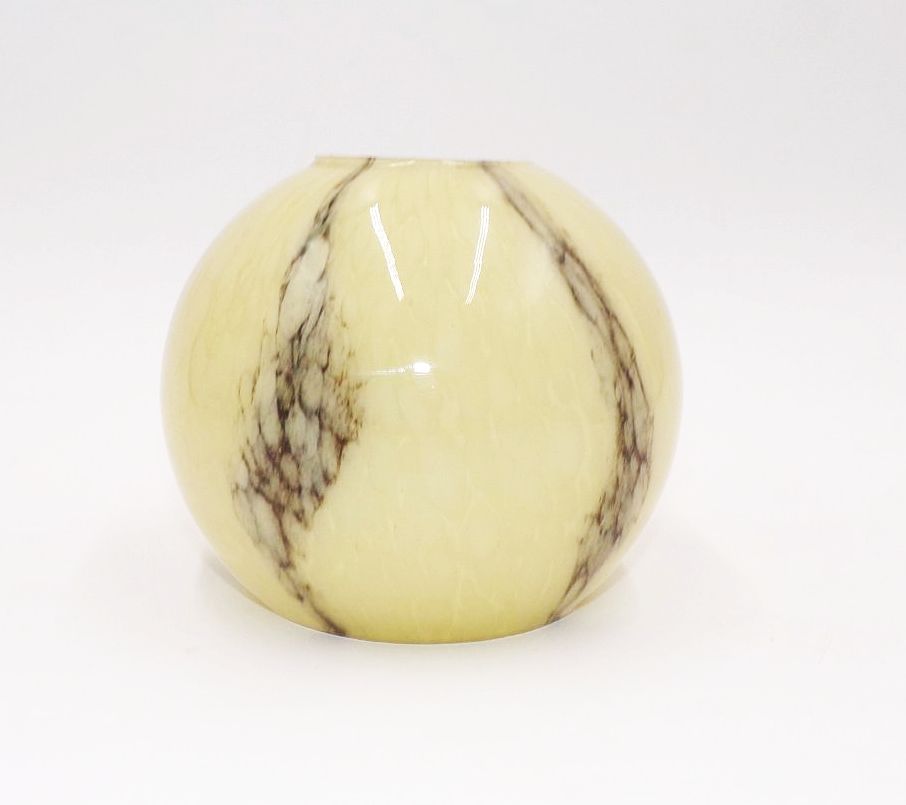 Alter Lampenschirm Glas Marmor Optik Art Deco Kugel Leuchte