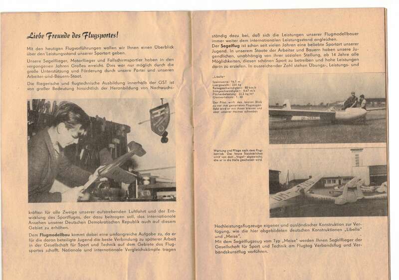 Programm Grossflugtag der GST 1961 Dresden Segelflieger Flugzeuge (H10