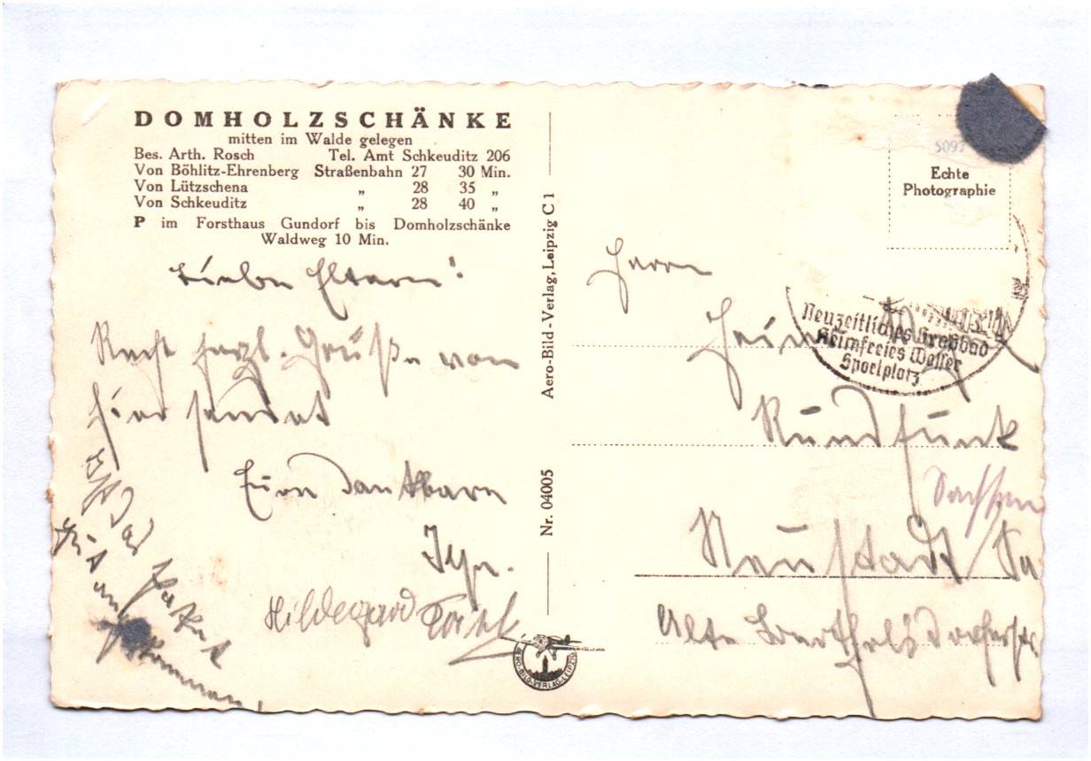 Ak Schkeuditz bei Leipzig Domholzschänke um 1940 Ak Schkeuditz bei Leipzig Domholzschänke um 1940