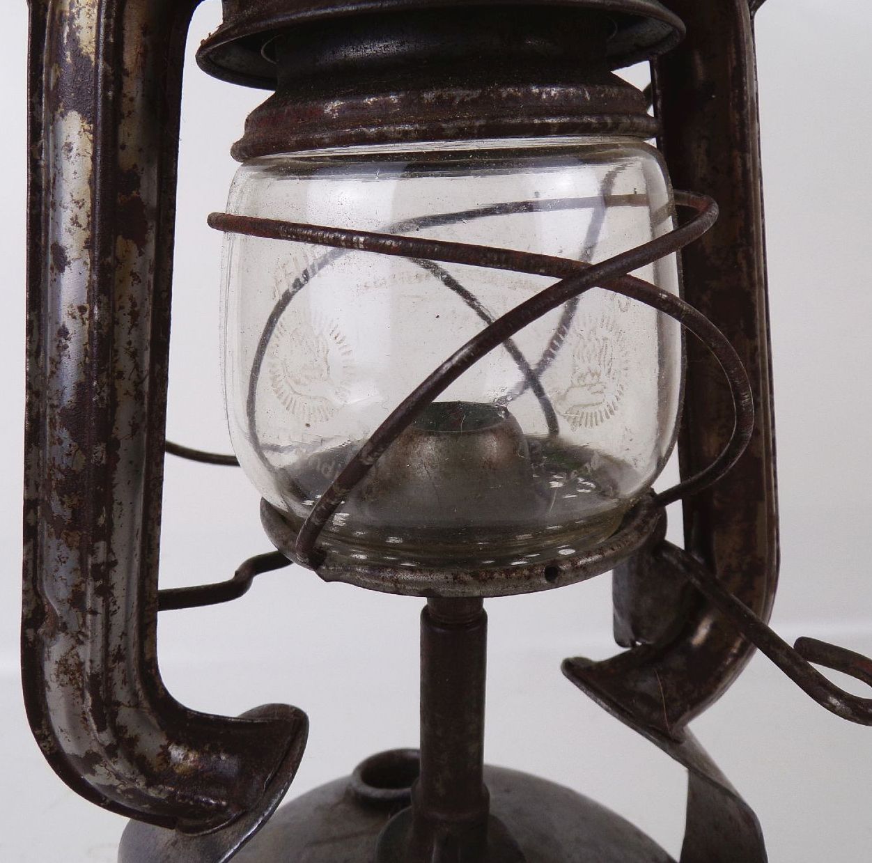 Alte Karbid Lampe Friemann u Wolf Zwickau Feuerhand Glas RAD Militär 2 Wk