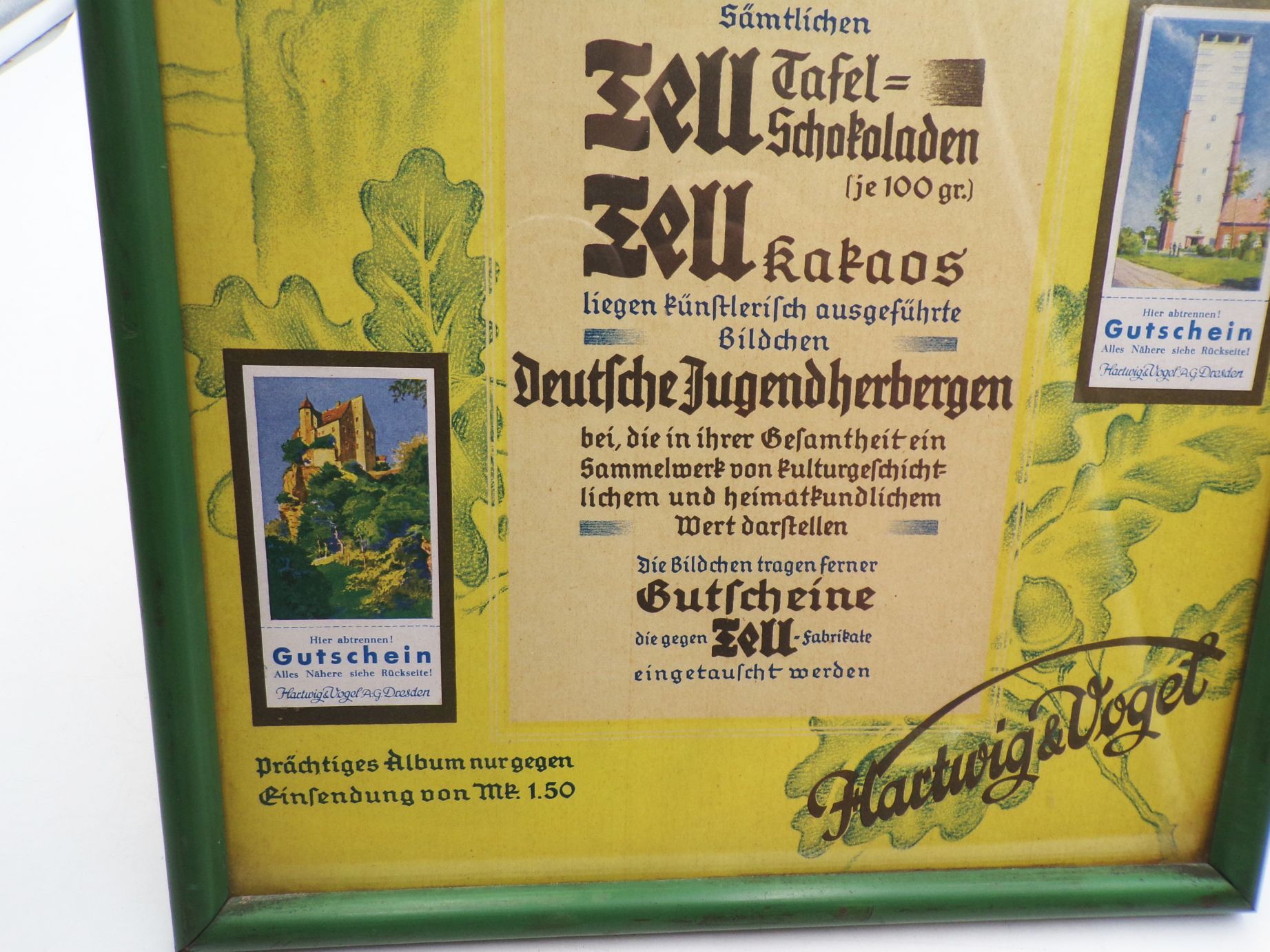 Altes Reklame Bild Tell Schokolade Hartwig und Vogel Sammelbilder Bilderrahmen Altes Reklame Bild Tell Schokolade Hartwig und Vogel Sammelbilder Bilderrahmen