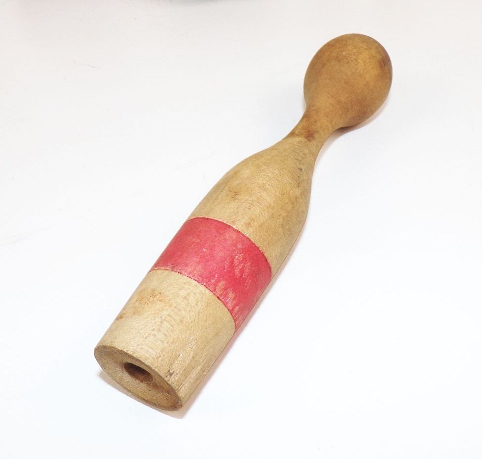 Altes Kegelspiel Holz Outdoor Kegeln Spielzeug Vintage 