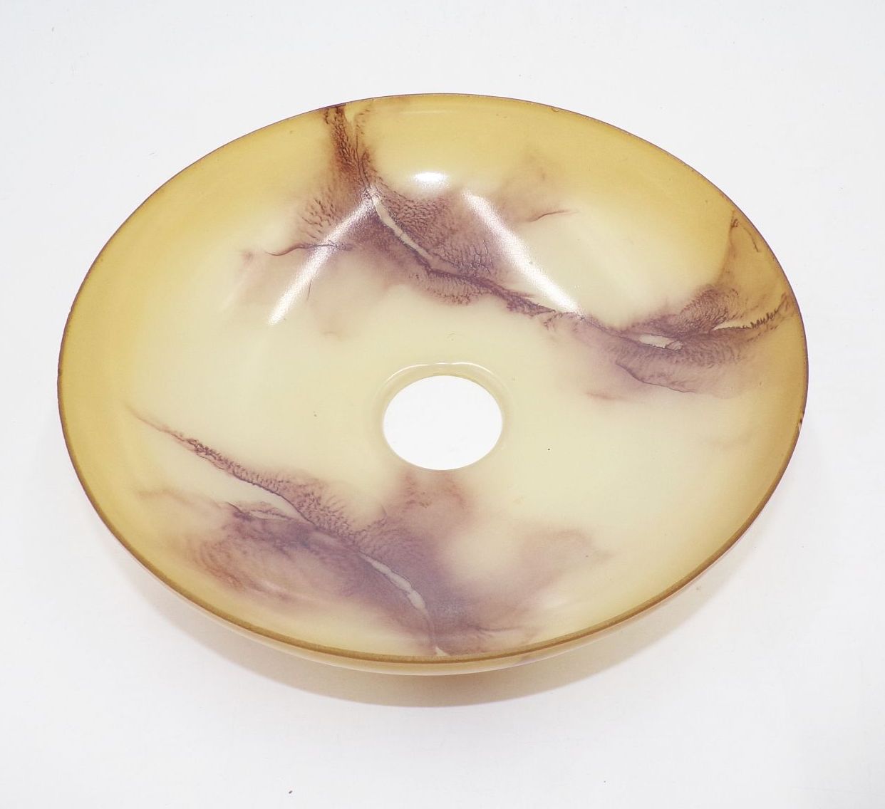 Alte Lampenglas Schale Schalenlampe Art Deco 1940er Marmor Optik