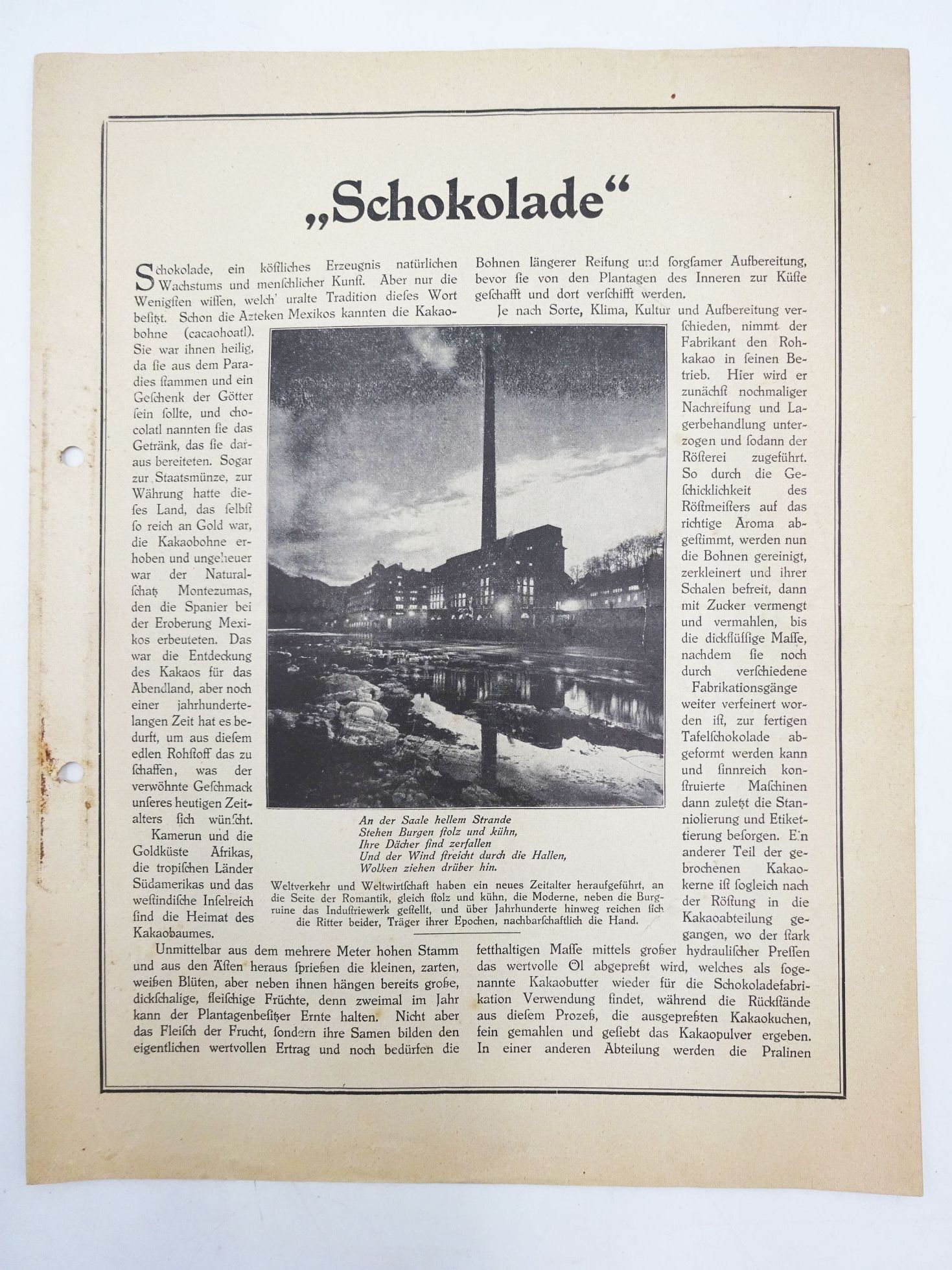 Druckerzeugnis Mauxion Schokolade Reklame Sammler um 1930