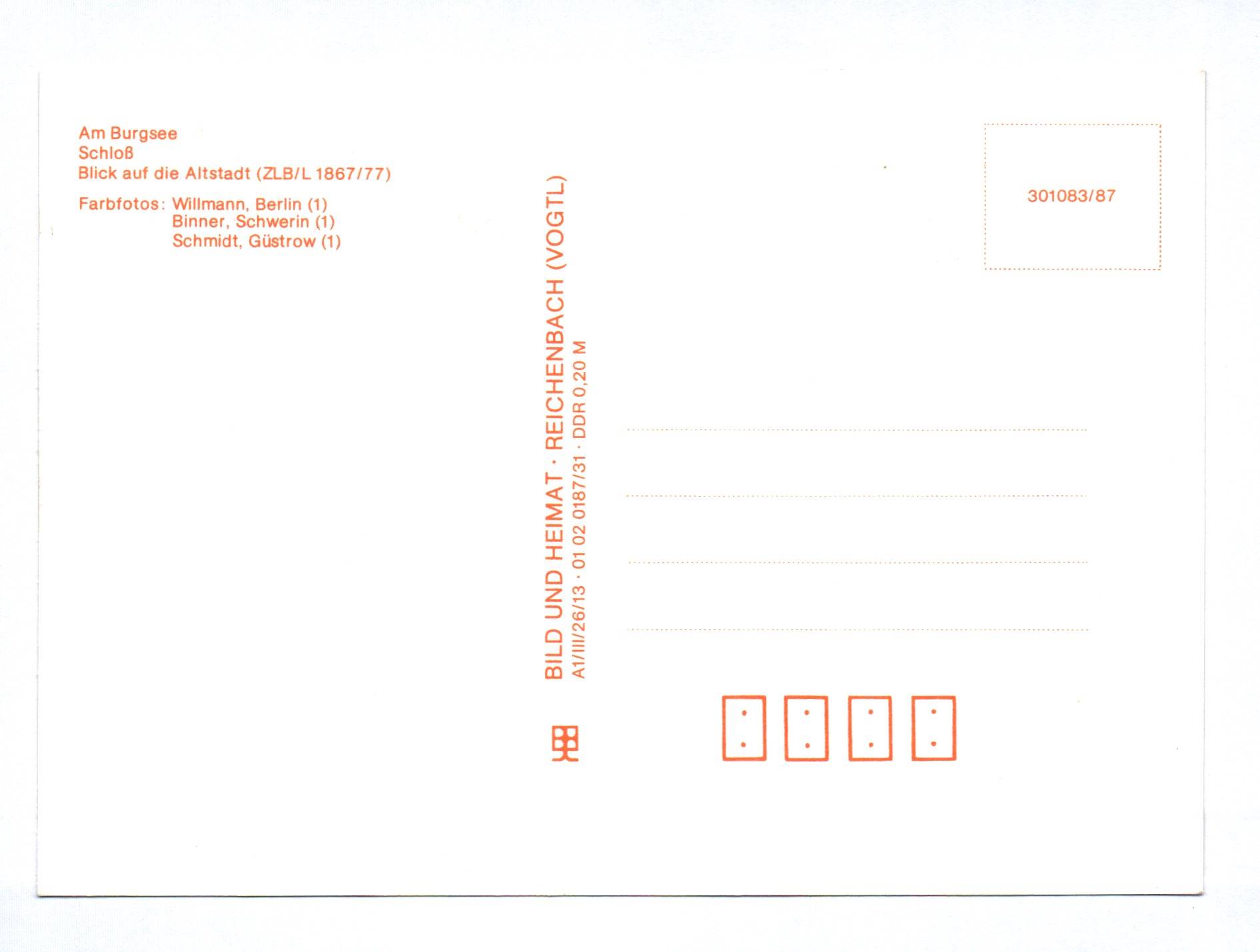 Ak Schwerin Am Burgsee Schloß Blick auf Altstadt DDR