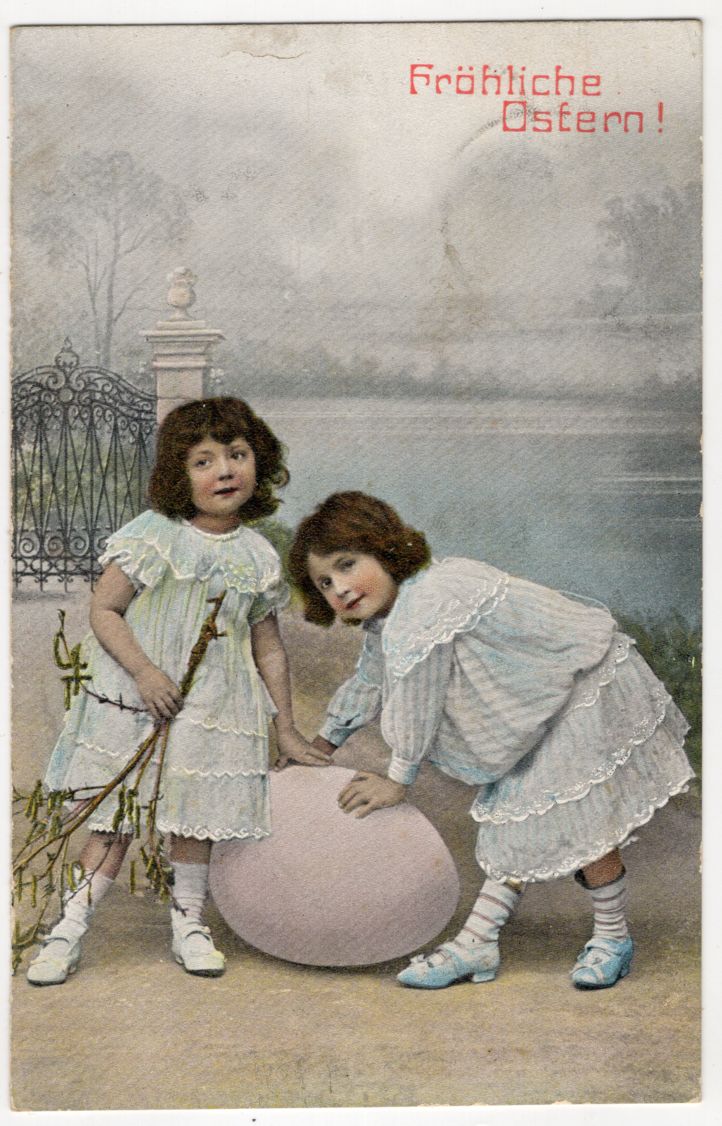 Ak Mädchen mit Riesenei Fröhliche Ostern Kaiserreich Postkarte