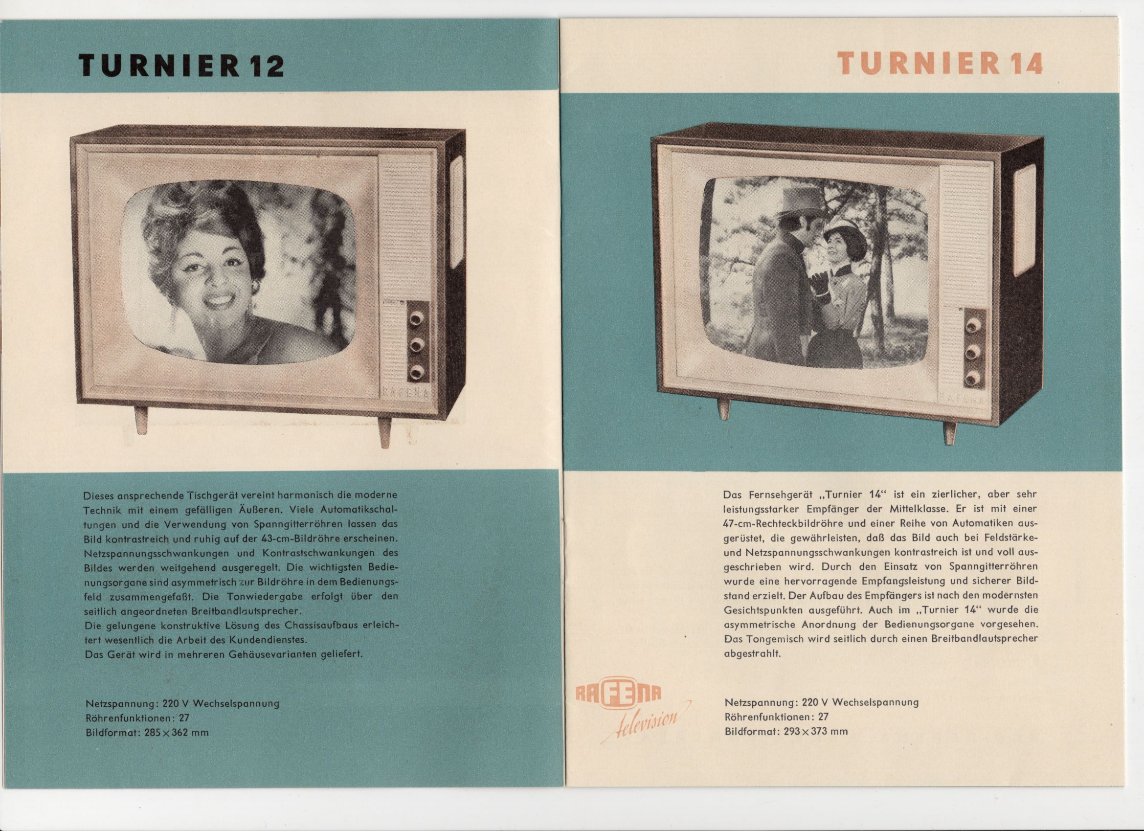 Prospekt Verliebt in Rafena Fernsehgeräte DDR Reklame 1964