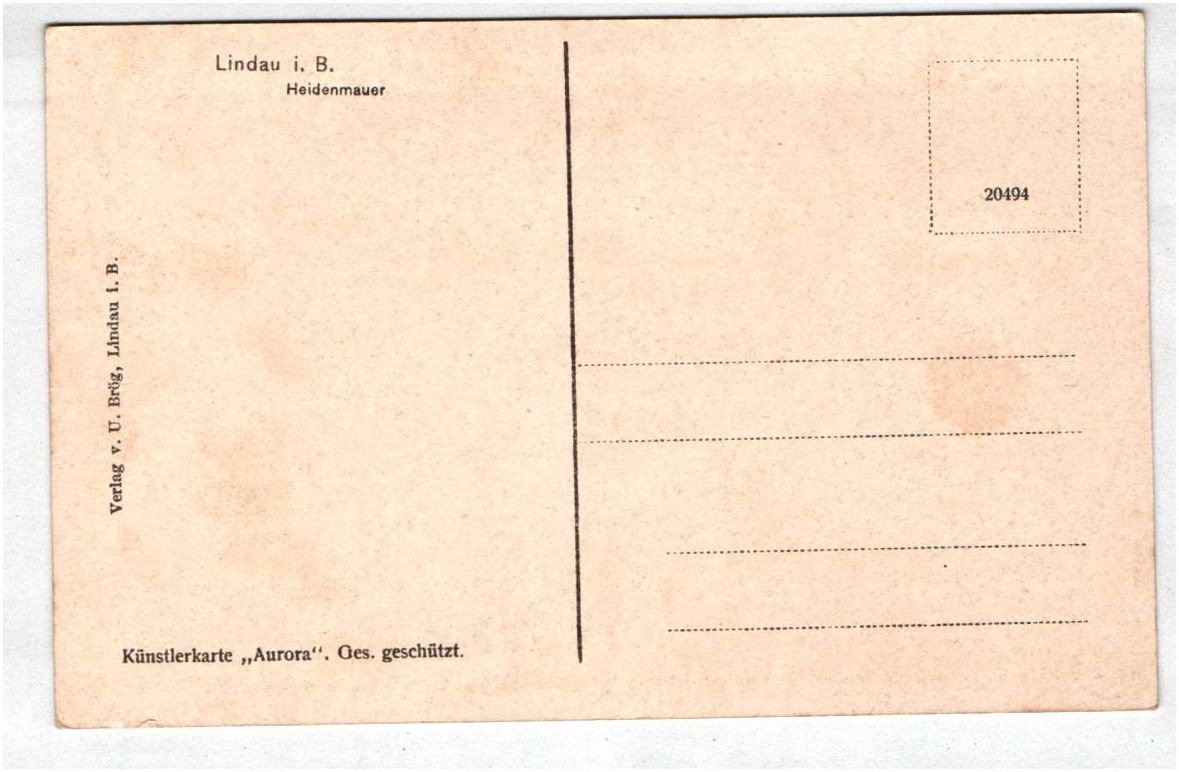 Künstler Ak Lindau i B Heidenmauer Aurora Künstler Ak Lindau i B Heidenmauer Aurora