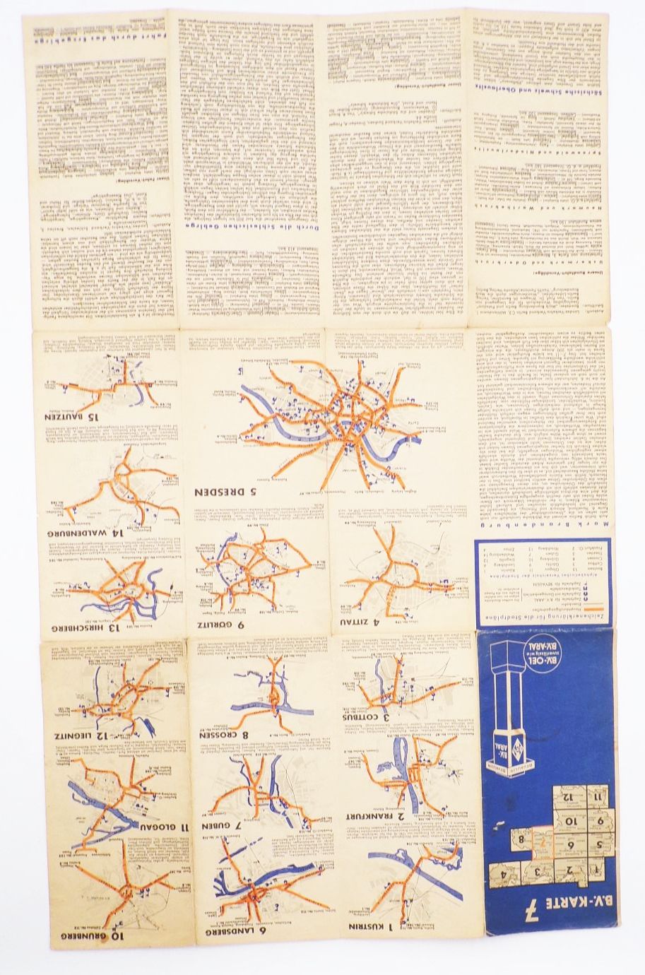 BV Aral 7 Landkarte Liegnitz Glogau Görlitz Dresden 1930 er