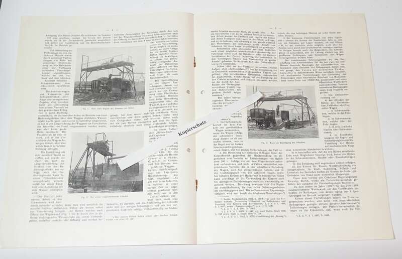 Buhle Spülentladung von Zuckerrüben aus Eisenbahnwagen Fördertechnik Sonderdruck 1912