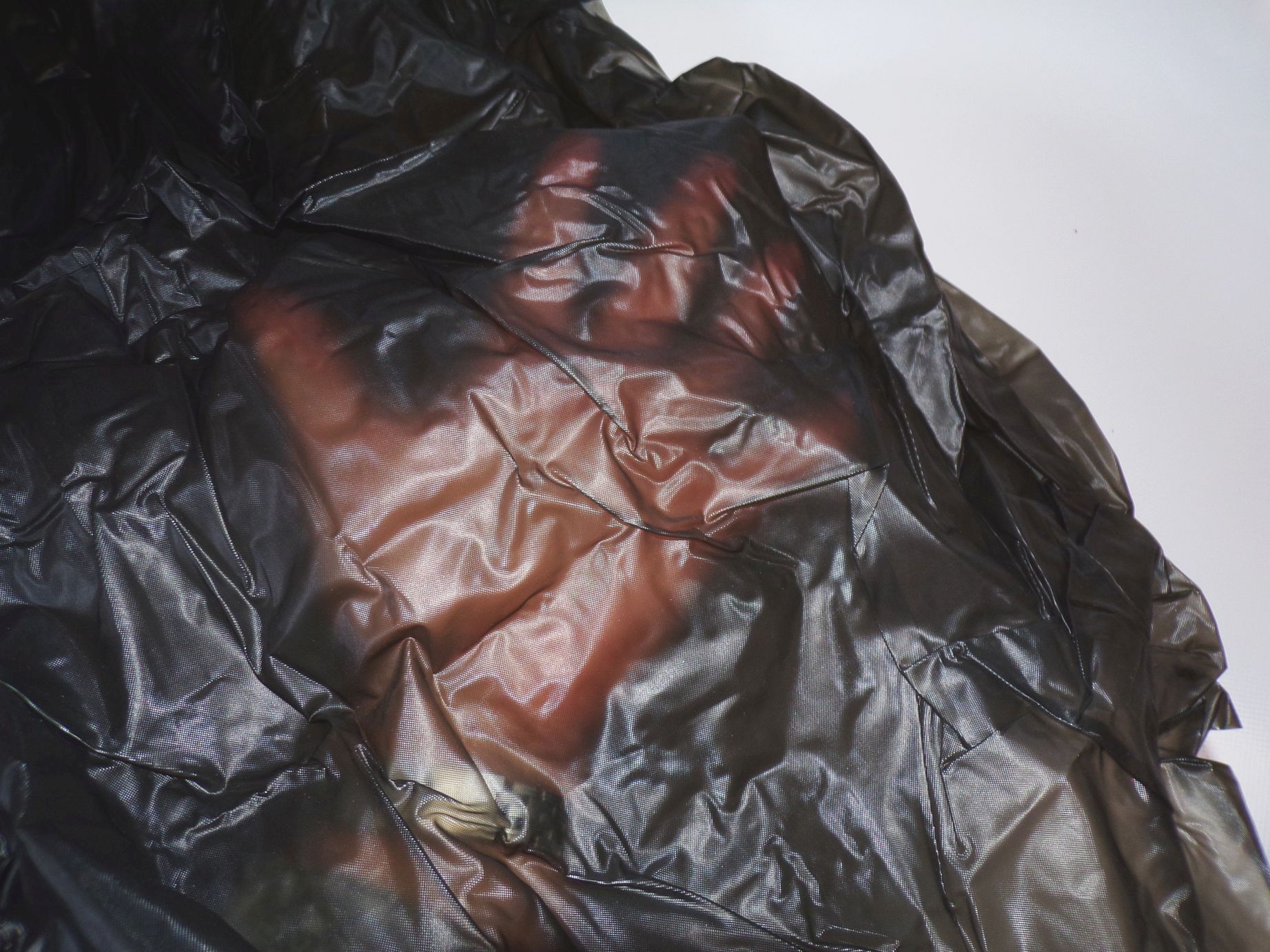 Alter DDR Regenmantel Gummi Schwarz Transparent PVC Weichfolie Vintage 