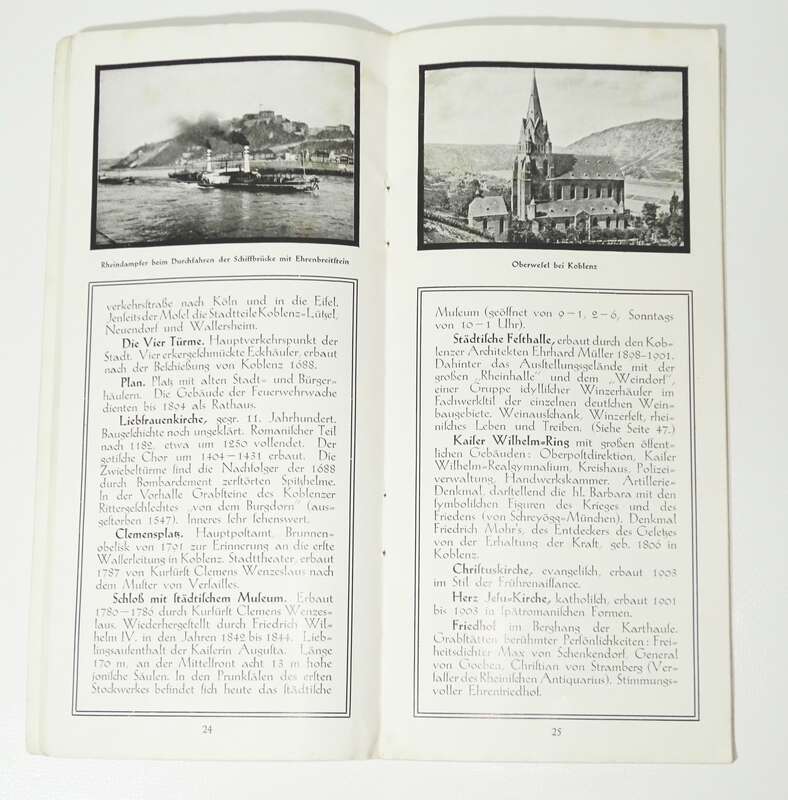 Deutschland Koblenz am Rhein und Mosel 1930er Reiseprospekt