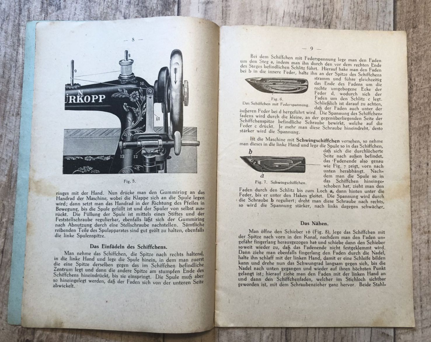 Original Anleitung mit Illustrationen Dürkopp N Nähmaschine