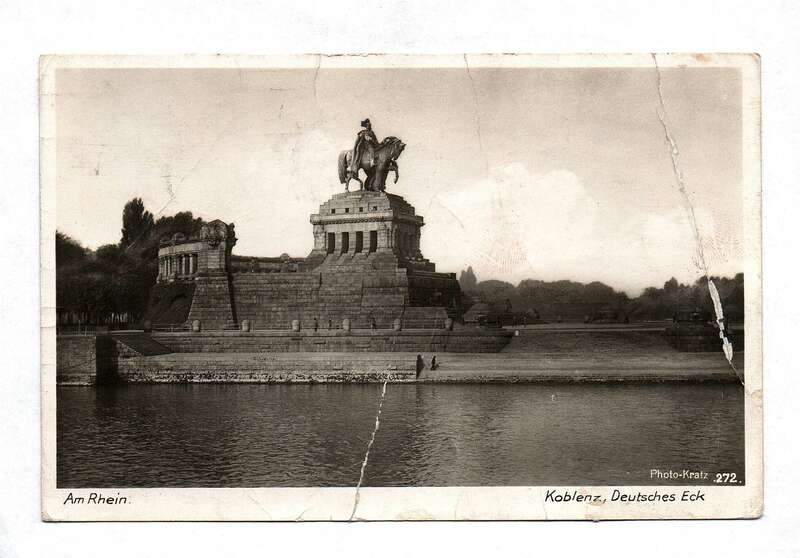Ak Am Rhein Koblenz Deutsches Eck 1935