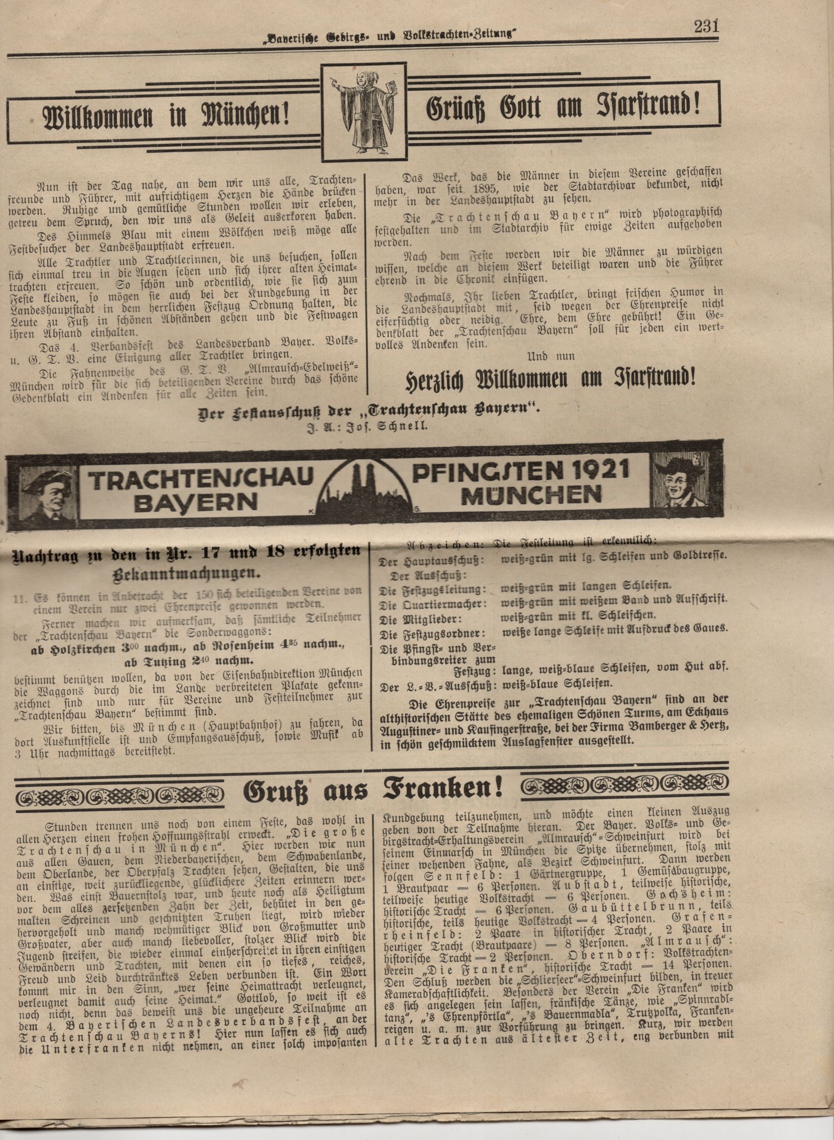 Bayerische Gebirgs und Volkstrachten Zeitung 1921 Nummer 19
