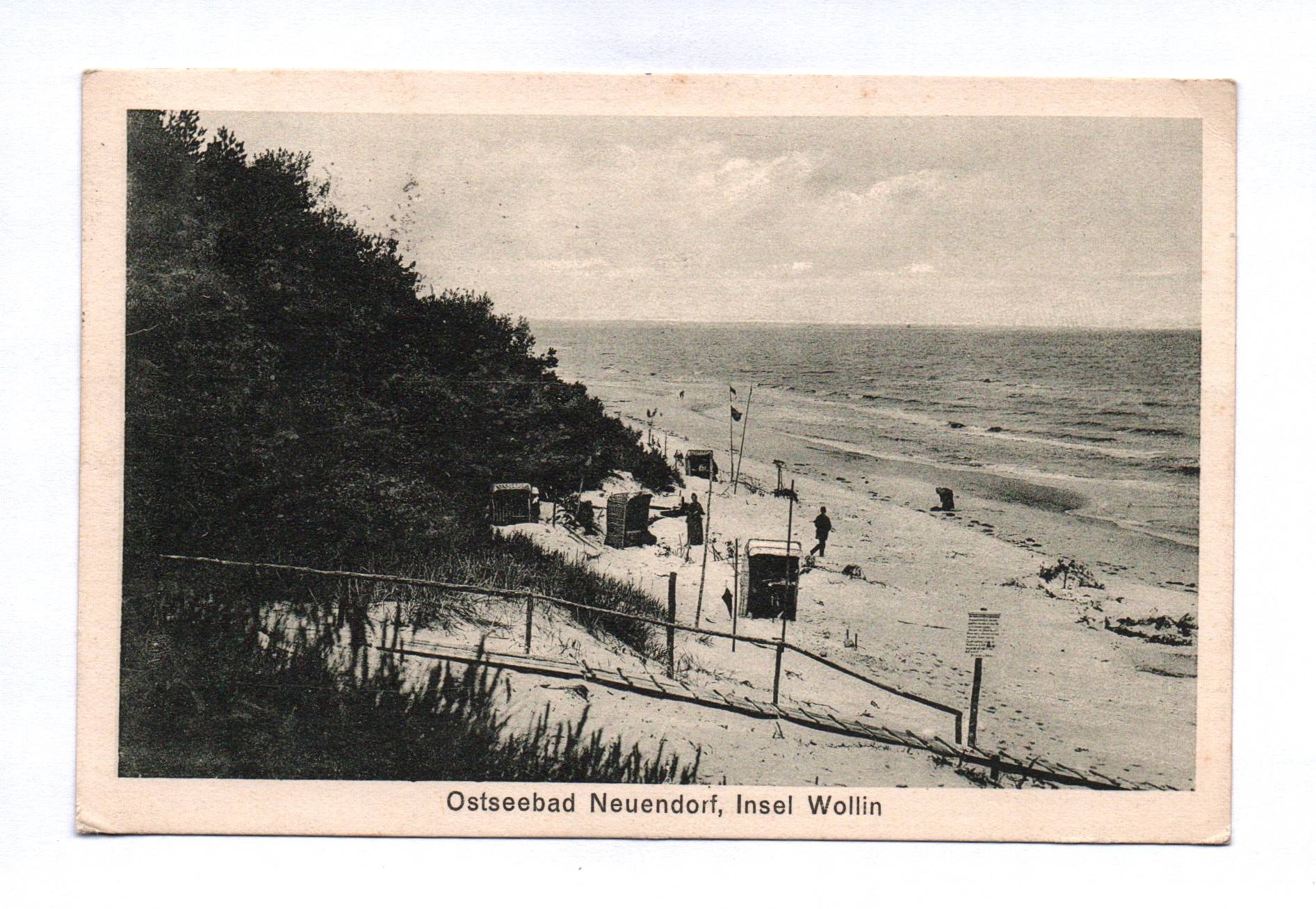 Ak Ostseebad Neuendorf Insel Wollin 1939 Strand Meer