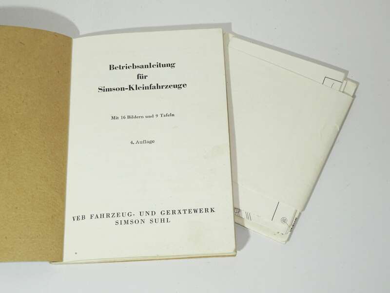 Betriebsanleitung Simson Kleinfahrzeuge Ausgabe 1969 Original 