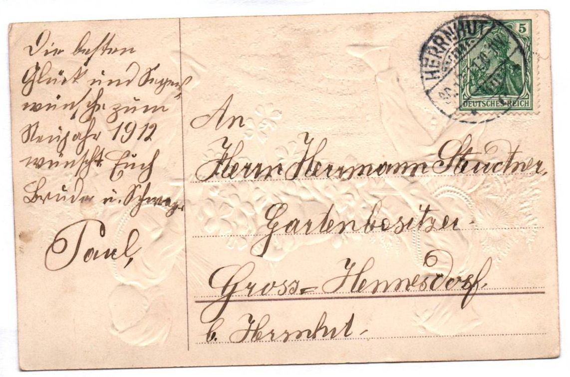 Ak zwei Schornsteinfeger tragen Glücksschwein 1911 geprägt