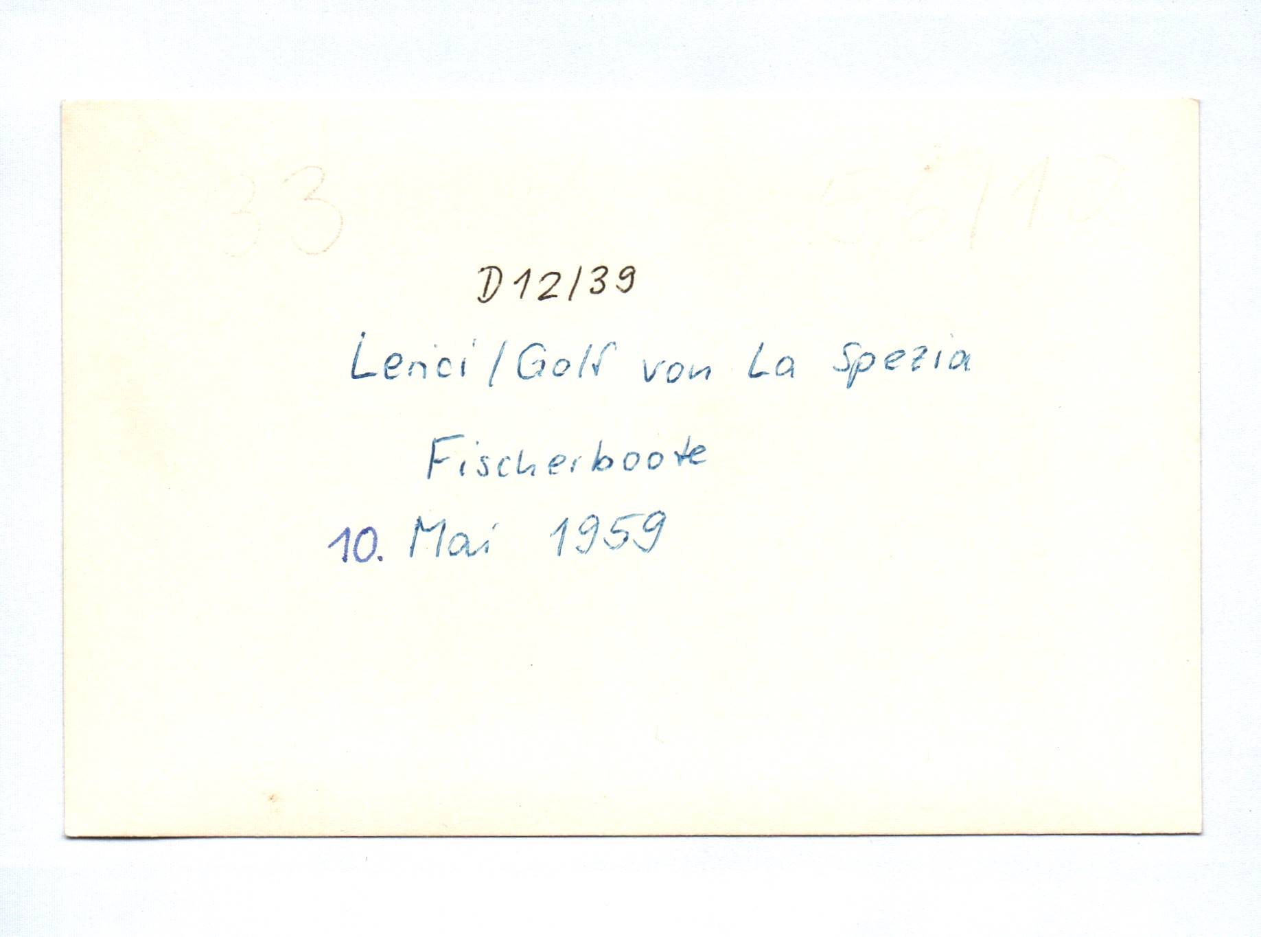 Foto Lenci Golf von La Spezia Fischerboote 1959