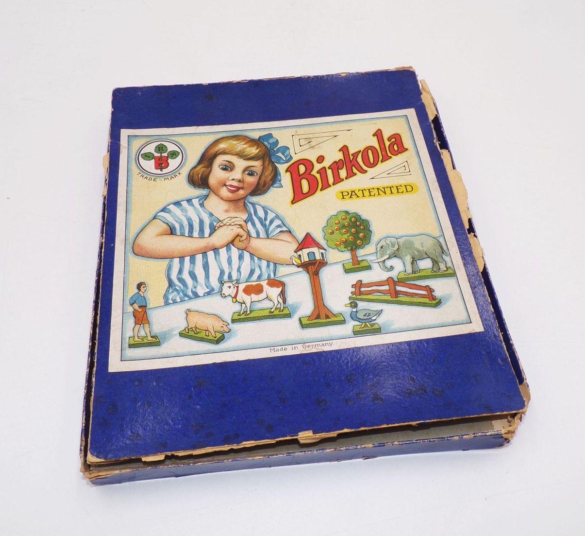 Alte Birkola Flachfiguren um 1930 Rosswein Hühner Hahn Gänse