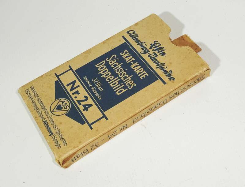 Sächsisches Doppelbild Nr 24 ASS Glückskäfer Kartenspiel