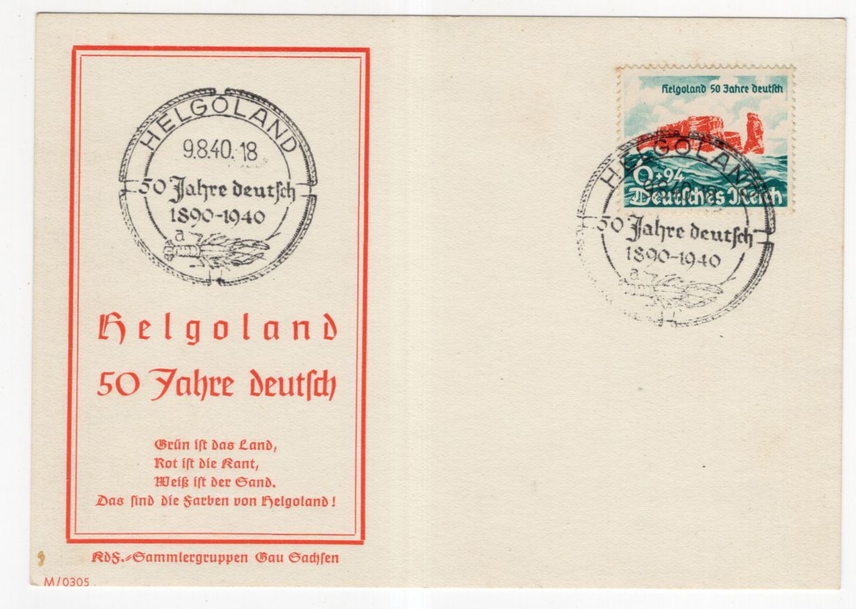 Drucksache Helgoland 50 Jahre deutsch 1890 bis 1940 