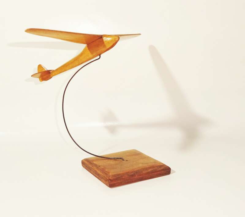 Schreibtisch Flugzeug Holz Segelflugzeug Fliegerei Deko Vintage 