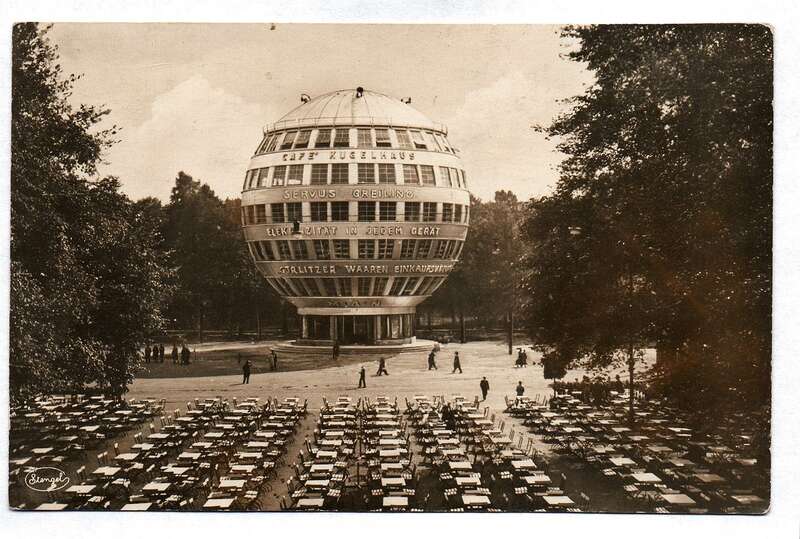 Ak Foto Postkarte Jahresschau Deutscher Arbeit Dresden Das Kugelhaus vom Konzertgarten aus gesehen