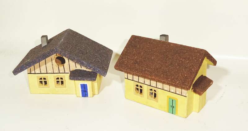 Alte Erzgebirge Häuser Kirche Holzhäuser Spielzeug Modellbau Deko