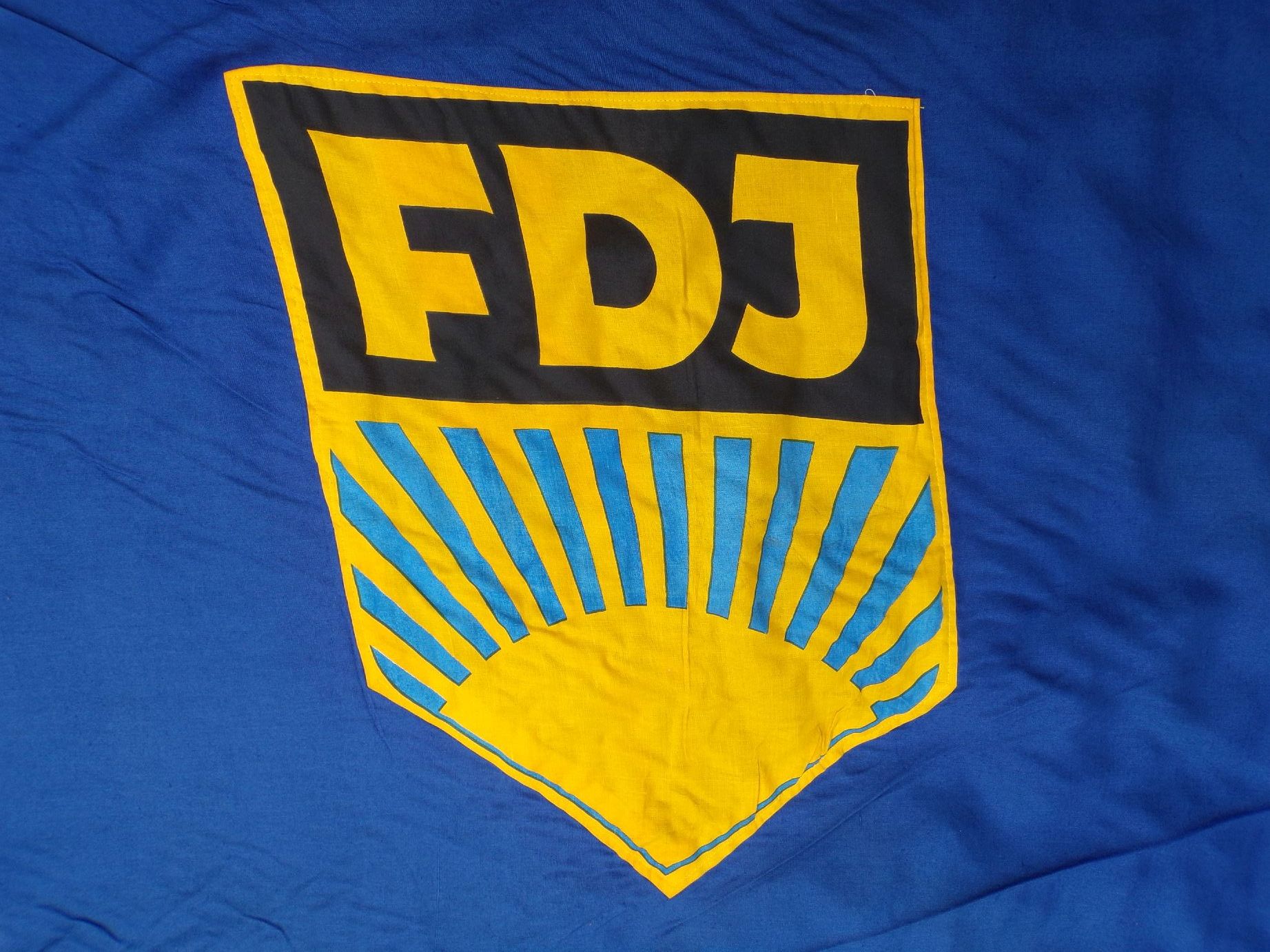 Alte FDJ Fahne Baumwolle Freie deutsche Jugend DDR GDR Flagge