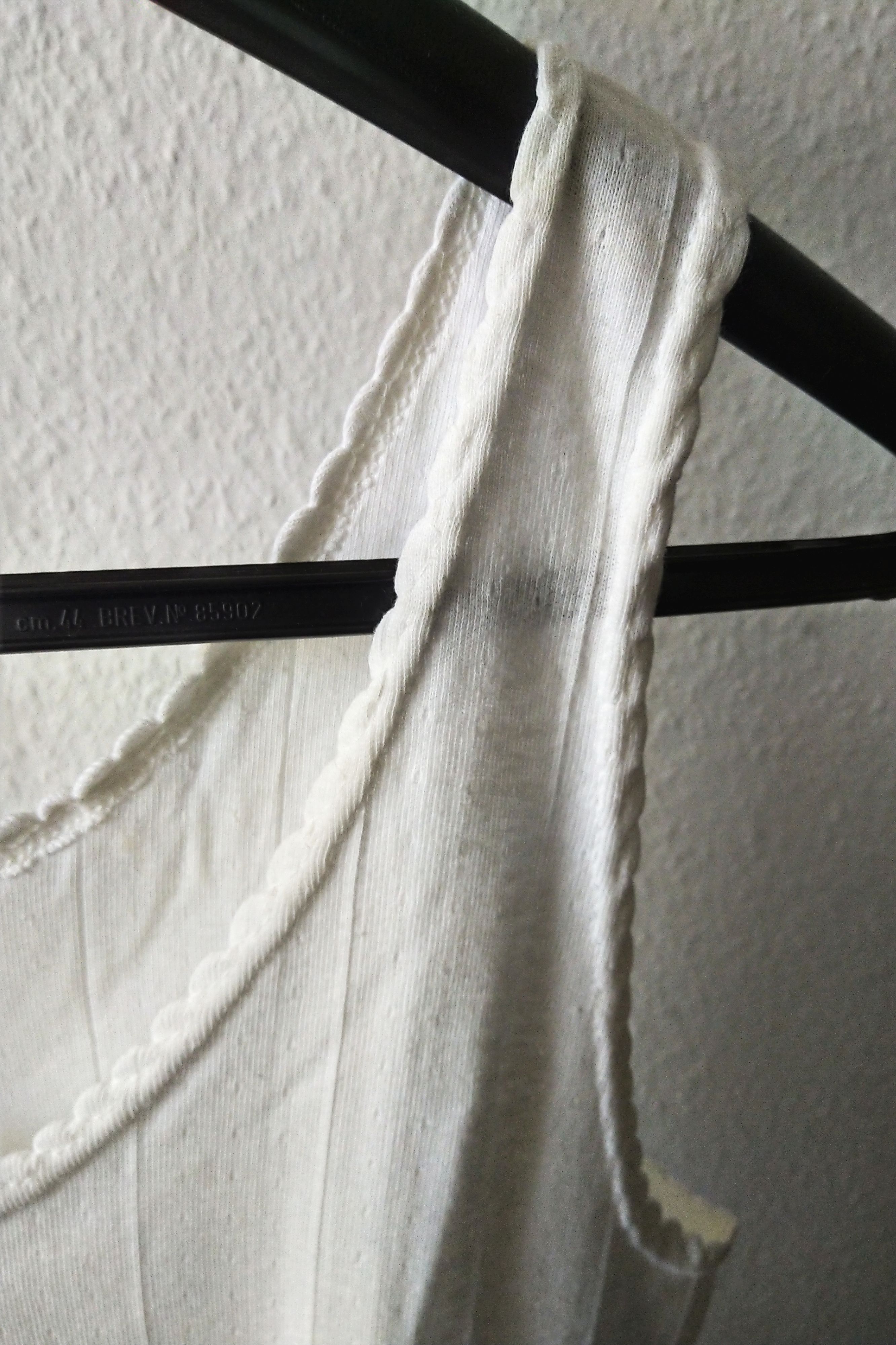 Vintage Damen Negligee Baumwoll Nachthemd Unterkleid Weiß Gr 50