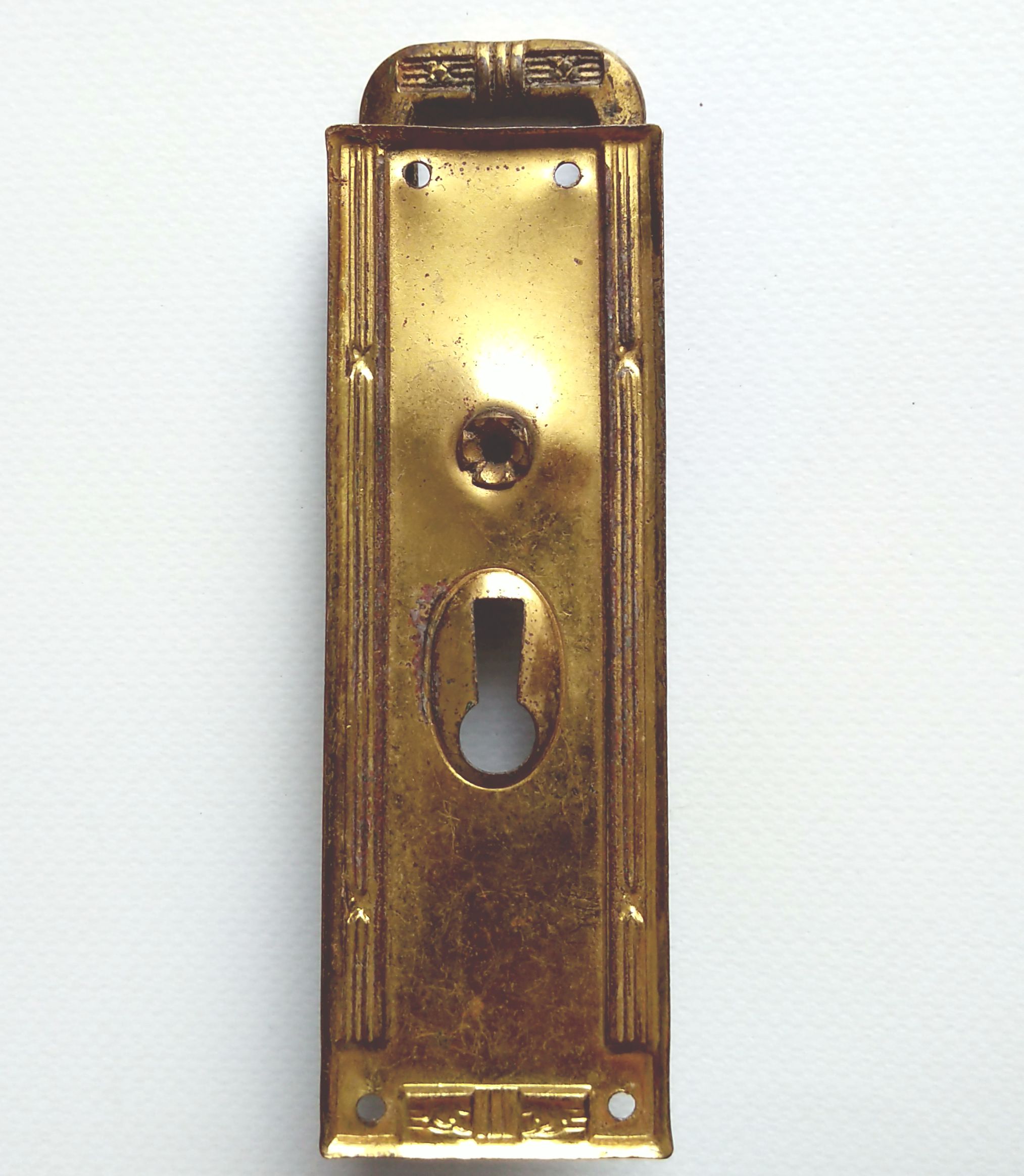 Alter Möbelgriff mit Schlüsselloch Möbelbeschlag Messing