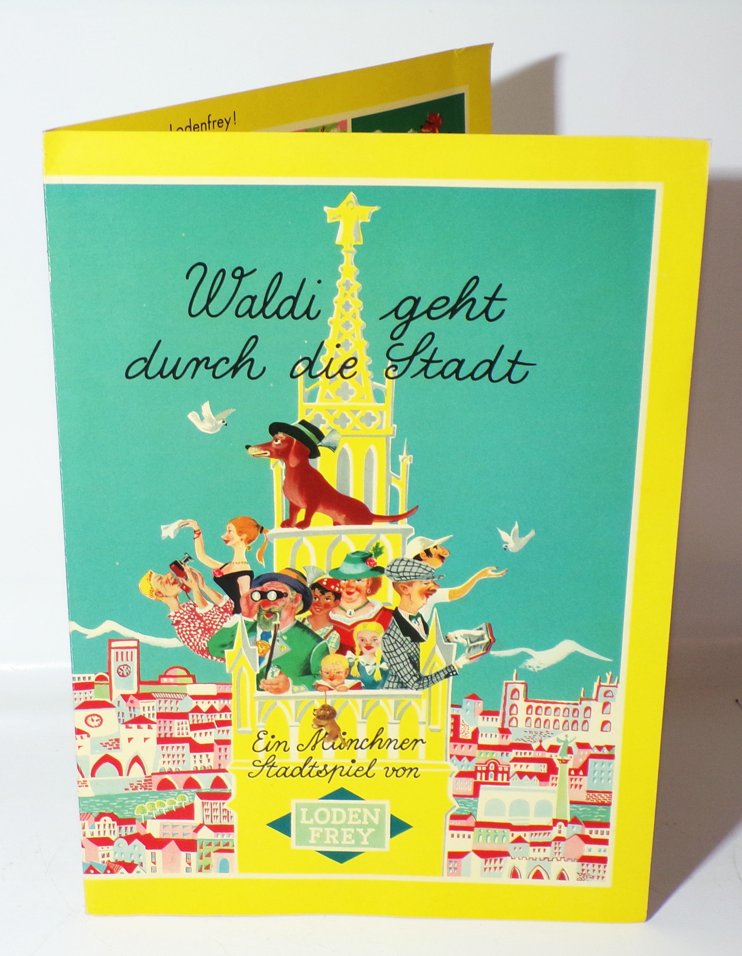 Brettspiel Waldi geht durch die Stadt Münchner Stadtspiel Lodenfrey