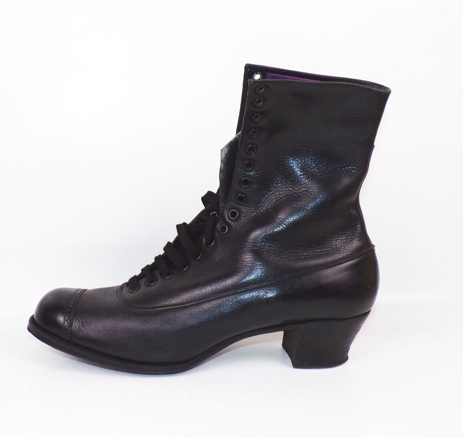 Alte BDM Stiefel Leder Schnürschuhe Gr 39 schwarz 1930er Hauptstiefel