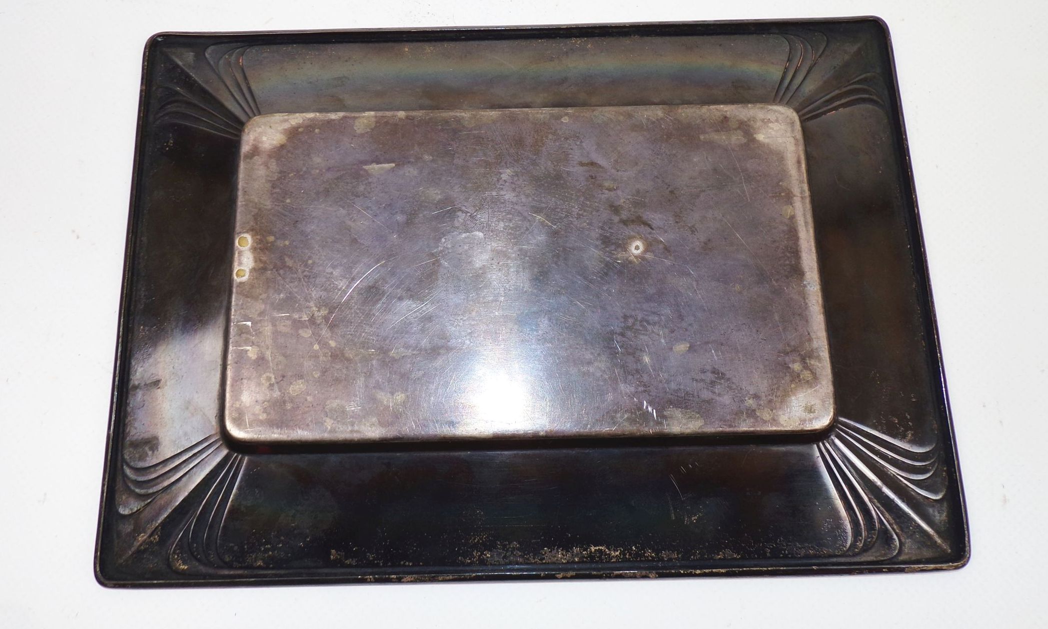 WMF Straußenmarke Butterdose Jugendstil Glasglocke 