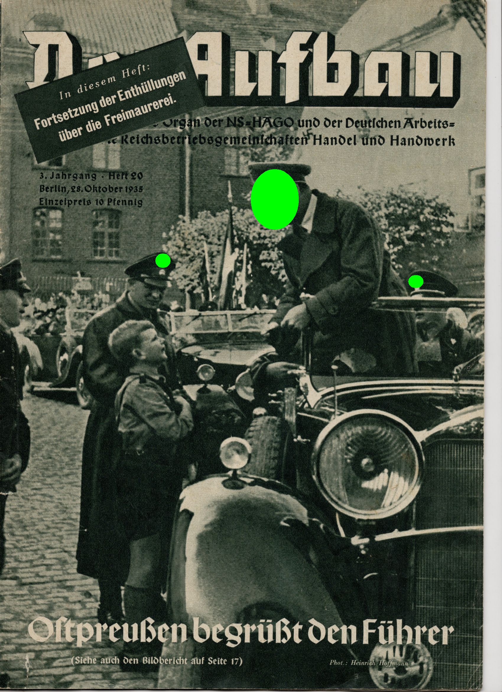 Der Aufbau Ostpreußen begrüßt den Führer 1935 Heft 20 Drittes Reich