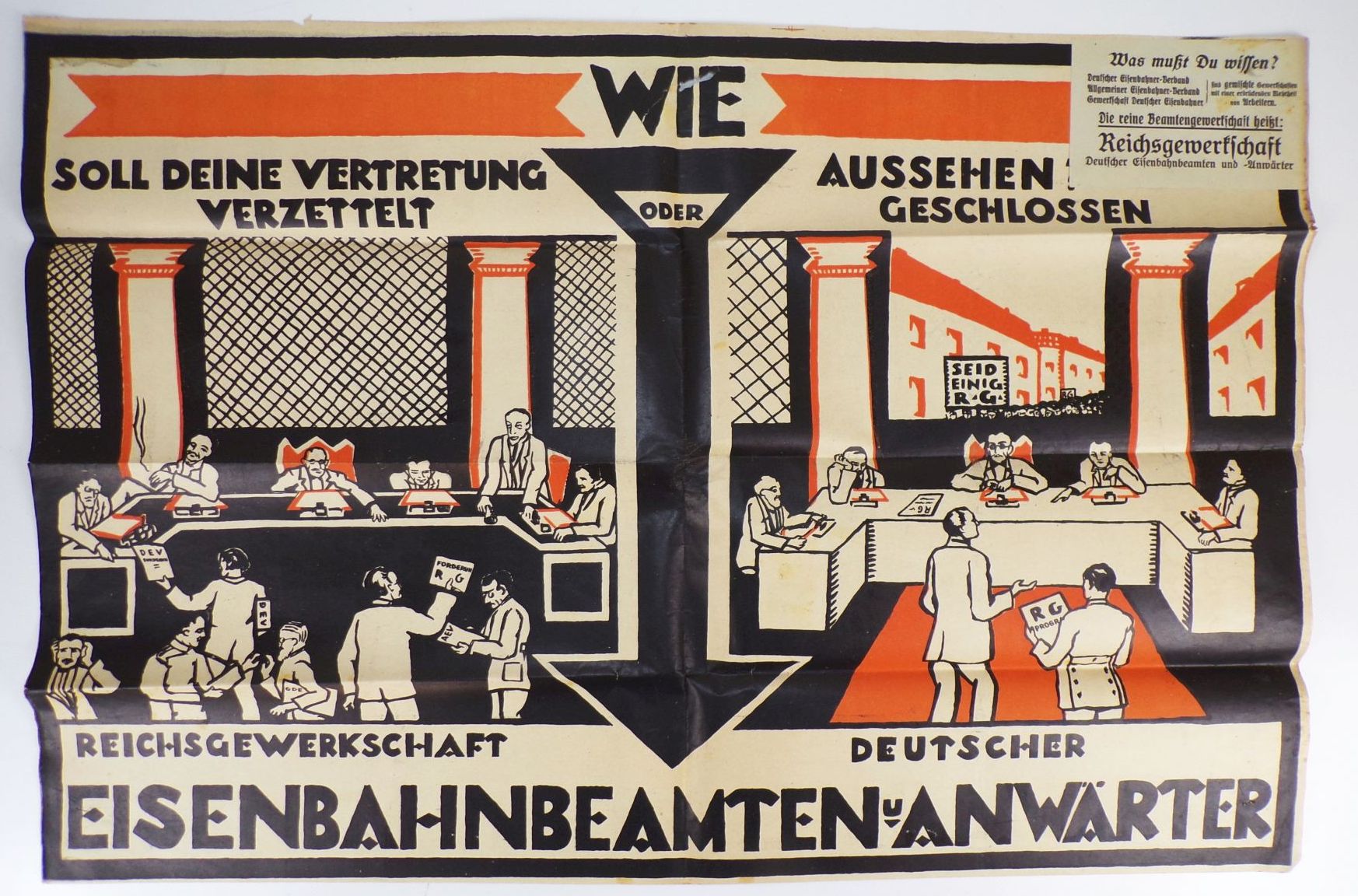 Plakat Reichsgewerkschaft deutscher Eisenbahn Beamter und Anwärter um 1935