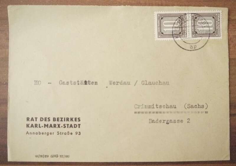 Dinestmarke DDR Rat des Bezirkes Karl Marx Stadt 1956
