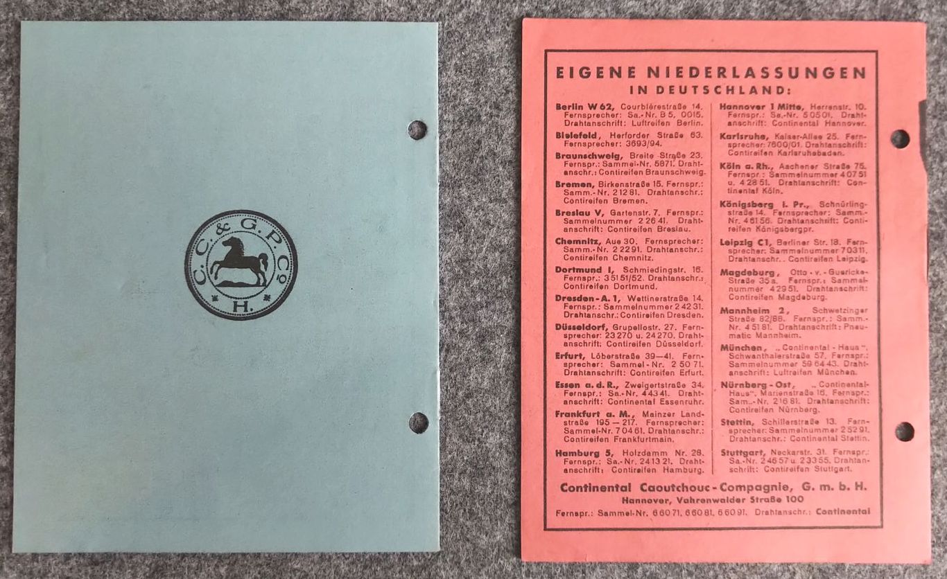 Preislisten Continental 2 Stück 1933 Personenwagen Omnibusse Preislisten Continental 2 Stück 1933 Personenwagen Omnibusse