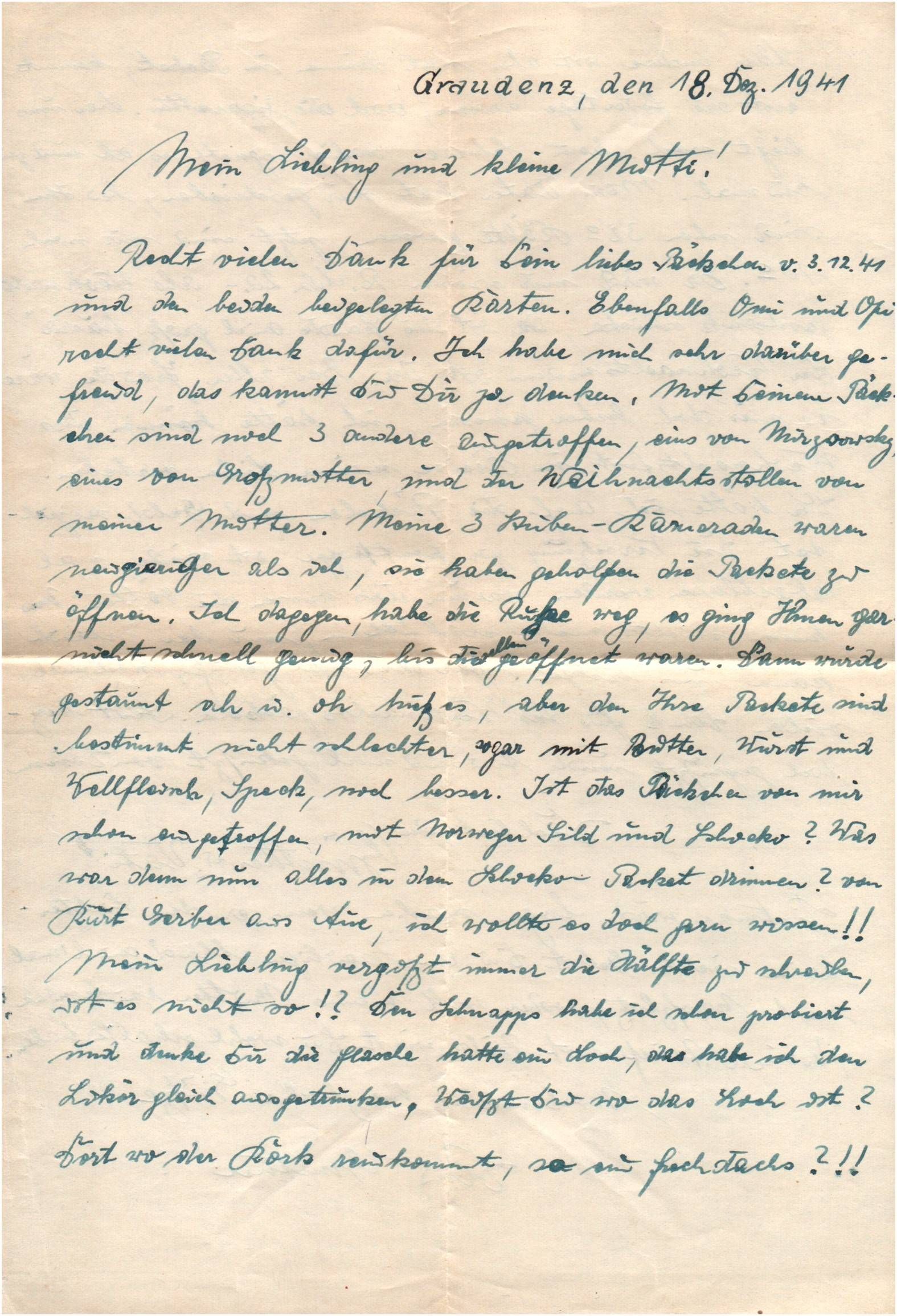 Feldpostbrief Stempel Kriegsgefangenen Lager Graudenz Internat 1941 Inhalt Feldpostbrief Stempel Kriegsgefangenen Lager Graudenz Internat 1941 Inhalt