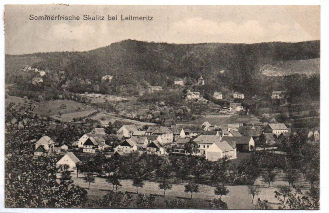 Ak Sommerfrische Skalitz bei Leitmeritz 1912 Böhmen Tschechien