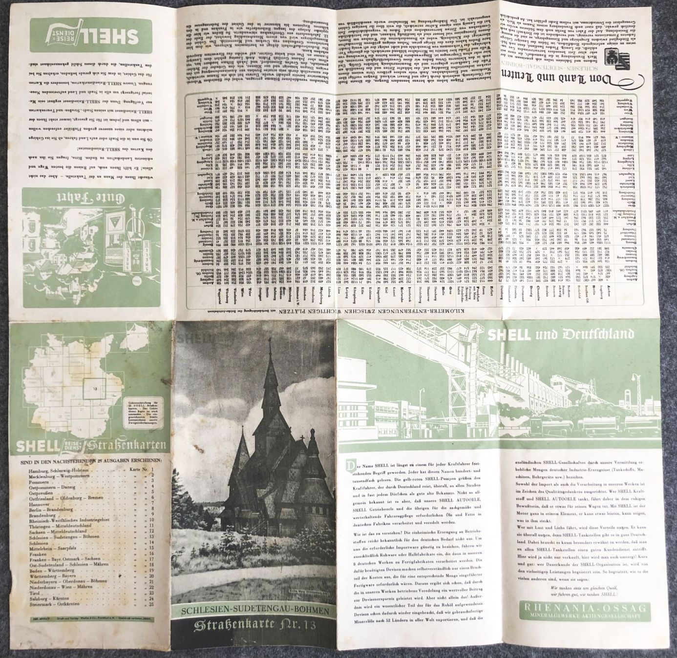 Alte Landkarte Schlesien Sudetengau Böhmen Straßenkarte Nr 13